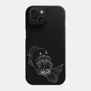 Boba Fish (Chalkboard Style)-- prearl milk tea, cafe worker, hipster culture Phone Case