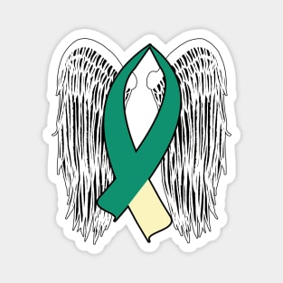 Winged Awareness Ribbon (Teal & Cream) Magnet