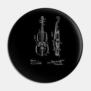 Violin Vintage Patent Drawing Pin