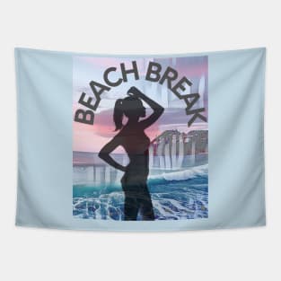 Beach Break (bikini girl silhouette) Tapestry