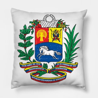 Escudo de Venezuela - Venezuela Coat of arms - vintage design Pillow