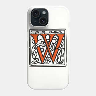 Letter W in an decorative frame Phone Case