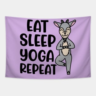 Eat Sleep Yoga Repeat Goat Yoga Fitness Funny Tapestry