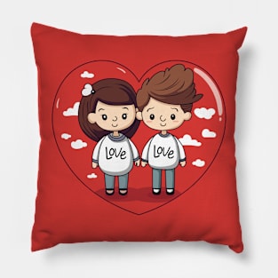 Couple in love in the clouds Pillow