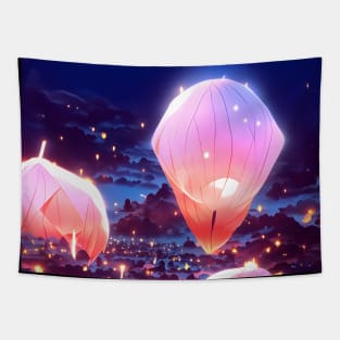 Prosperous Kongming Galaxy Sky Lanterns Tapestry