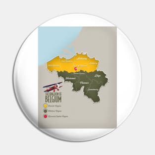 Kingdom of Belgium beautiful map Pin