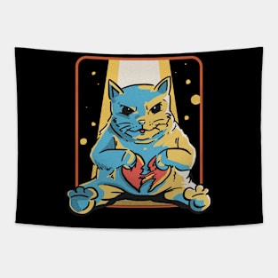 Heart Hungry Cat Sticker Tapestry