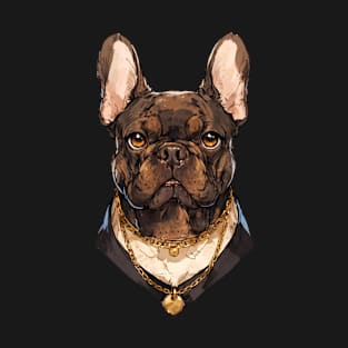 Chocolate with Gold Chain French Bulldog T-Shirt