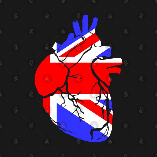 Union Flag Heart, Anatomical Design by Bun Art Store