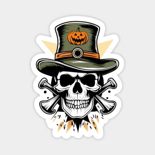 Skull with crossbones Halloween Magnet