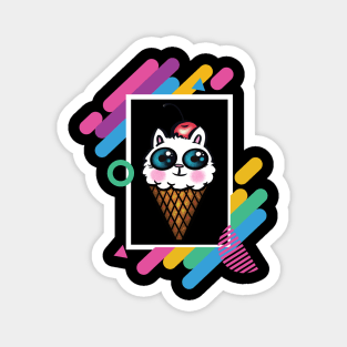 Kitty Cone Geometric Frame Magnet