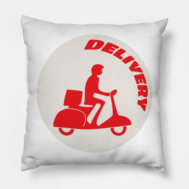 Delivery Silhouette Pillow by DiegoCarvalho