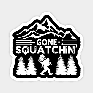 Bigfoot mountains forest, gone squatchin Magnet