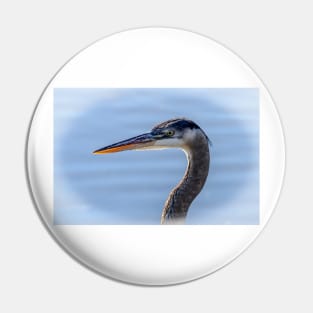 Great Blue Heron Portrait Pin