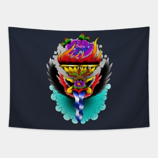 Winged torch dagger shirt Tapestry