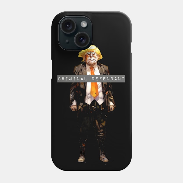 Trump: Criminal Defendant No. 2 (No Fill - Dark Background) Phone Case by Puff Sumo