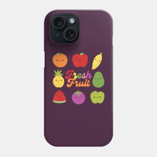 Happy Kawaii Fruit Shirt Cute Apple Banana Orange Watermelon Grape Phone Case