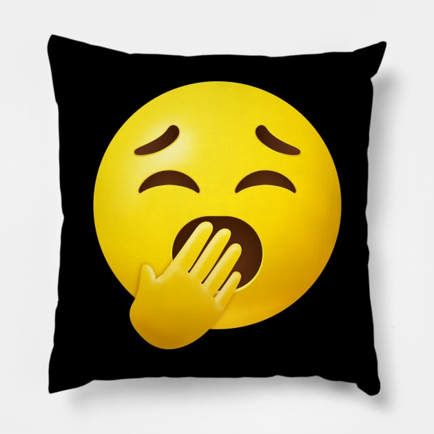 Yawning face emoji Pillow by Vilmos Varga