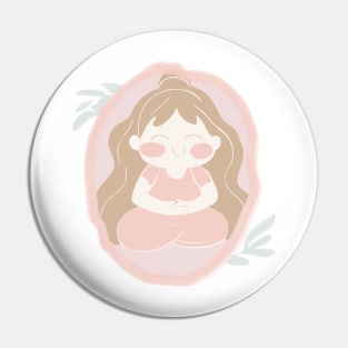 Meditating little girl Pin