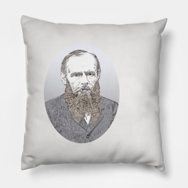 Fiódor Dostoyevski Pillow by Slownessi