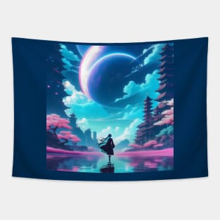 Fantasy cosmic landscape Tapestry