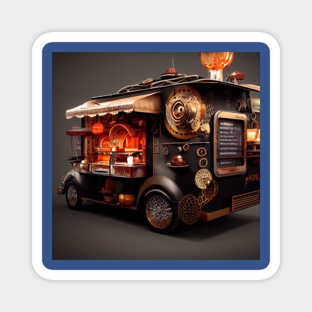 Steampunk Tokyo Ramen Food Truck Magnet by Grassroots Green