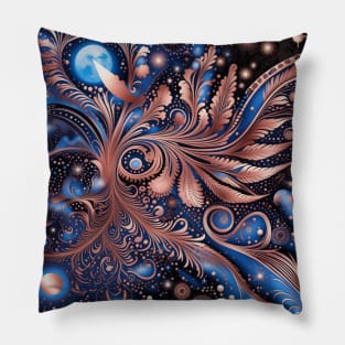 Other Worldly Designs- nebulas, stars, galaxies, planets with feathers Pillow