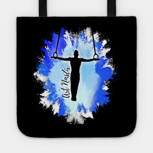 Male Gymnast Silhouette Art - Still Rings Tote