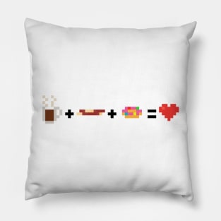 Morning Ritual Pixel Coffee Bacon Donut Love Pillow