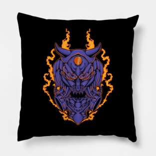 Devil oni mecha mask Pillow