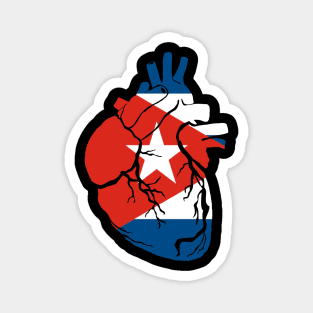 Anatomical heart design, Cuban flag Magnet