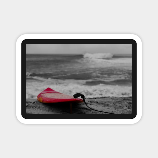 Red Gun-surfboard -Waimea Bay Magnet by DebraCasey