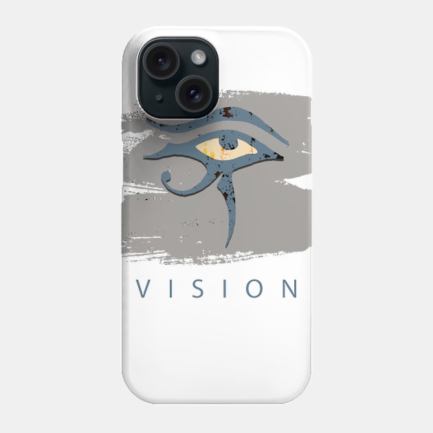 Eye of Horus - Vision Grey & Blue Phone Case by Whites Designs