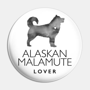 Alaskan Malamute Dog Lover Gift - Ink Effect Silhouette Pin