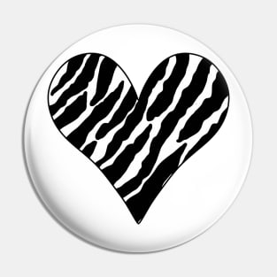 Zebra print heart Pin