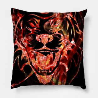 Red Flame Tiger Pillow