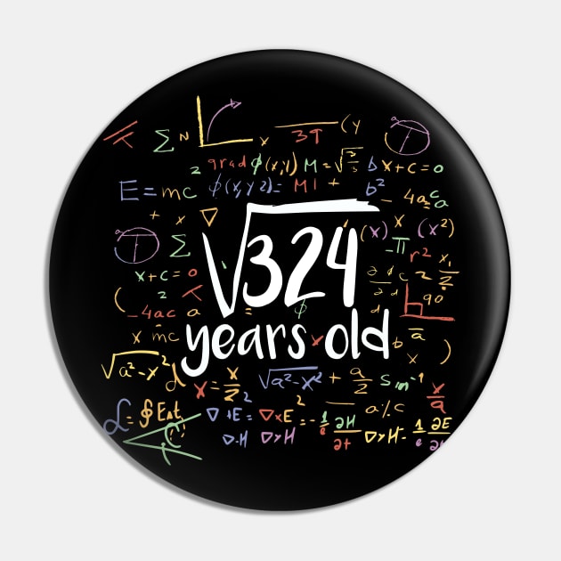 Square Root Of 324 18th Birthday 18 Year Old Gift Pin by BitcoinSweatshirts