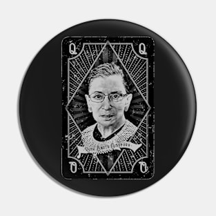 Vintage Ruth Bader Ginsburg Queen Playing Card Pin