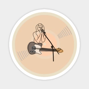 Vinyl - Singer + guitarist minimalist line art Magnet