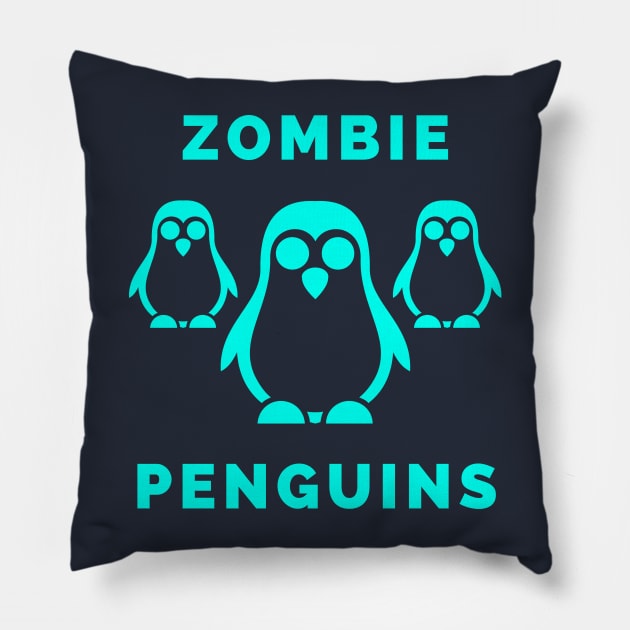 Zombie Penguins Pillow by Rusty-Gate98