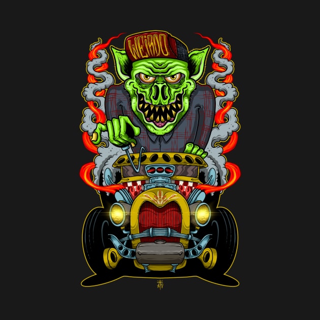 Hot rod monster by Il villano lowbrow art