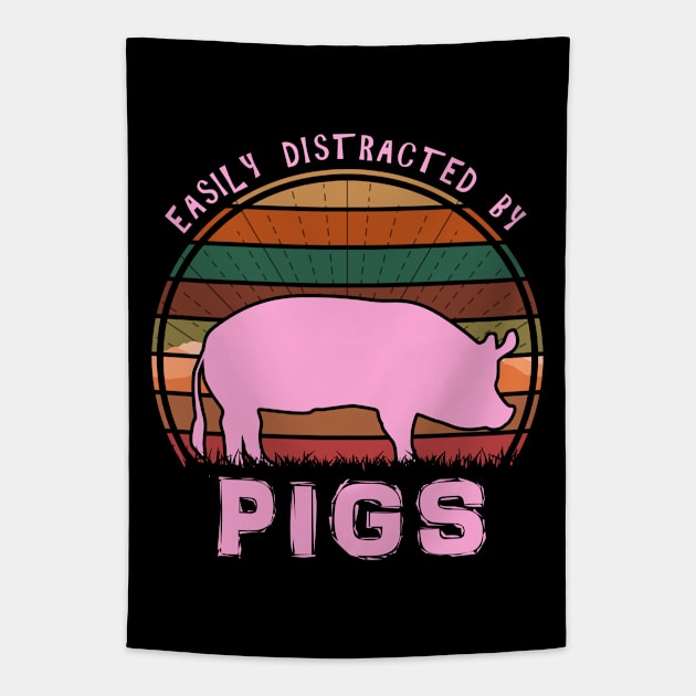 Easily Distracted By Pigs Tapestry by Nerd_art