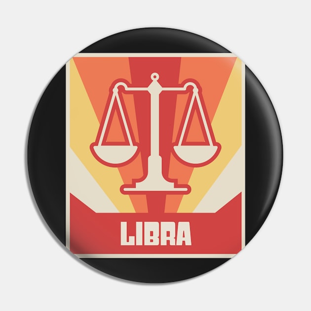 LIBRA - Retro Vintage Astrology Pin by MeatMan