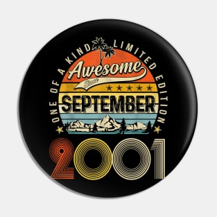 Awesome Since September 2001 Vintage 22nd Birthday Pin