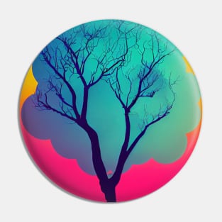 Cotton Candy Lonely Tree Vibrant Colored Whimsical Minimalist - Abstract Minimalist Bright Colorful Nature Poster Art of a Leafless Branches Pin