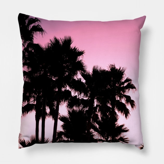 Pink Palm Trees Pillow by NewburyBoutique