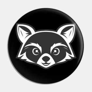 Cute Face of a Raccoon Animal Pin