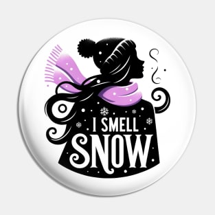 I Smell Snow - Whimsical Silhouette with a Scarf Pin