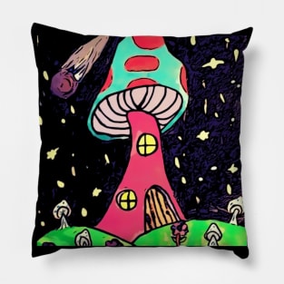 Mushroom Space House Pillow