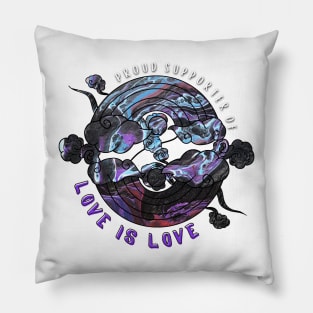 Proud Supporter of Love is Love Rainbows - Violet Galaxy Pillow